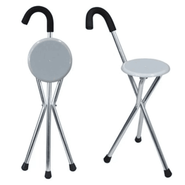 عكاز مع مقعد لكبار السن